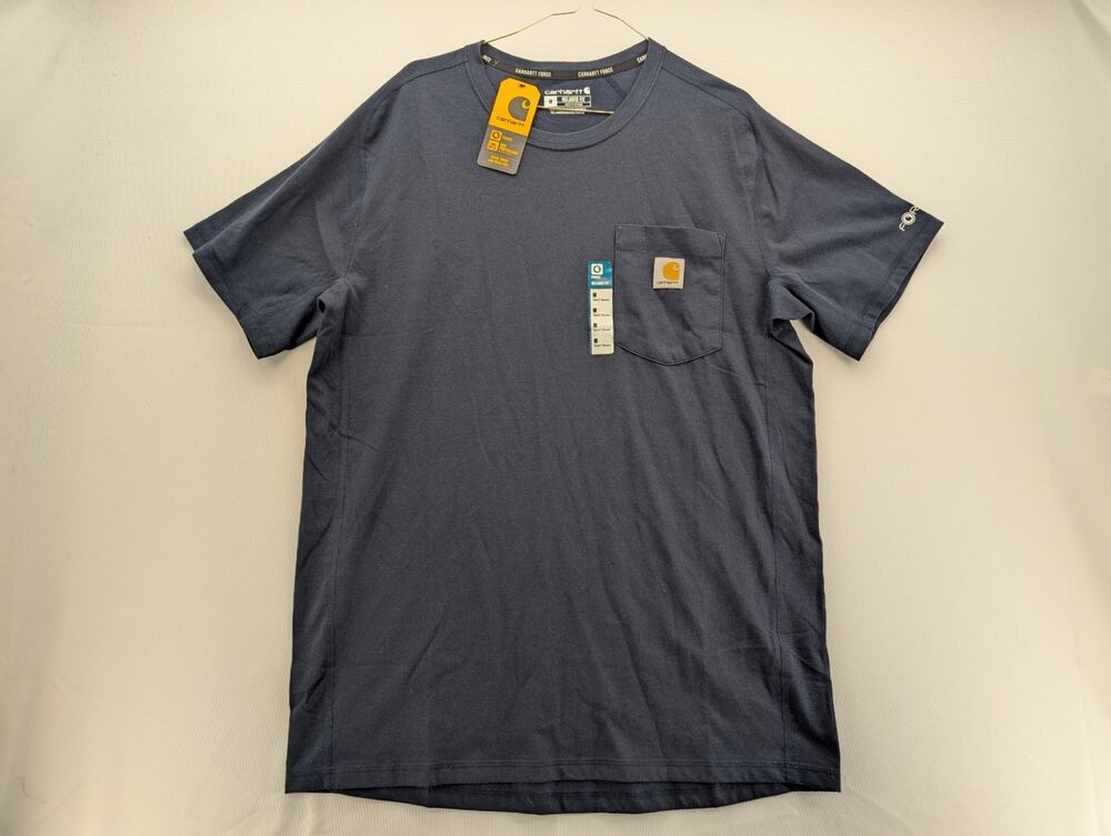 NWT Carhartt Force Relaxed Fit Short Sleeve Pocket T-Shirt in Navy size Medium